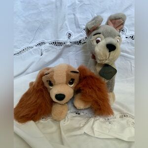 Vintage Disney The Lady and the Tramp 2 Scamp Collette Plush Pair Stuffed Animal